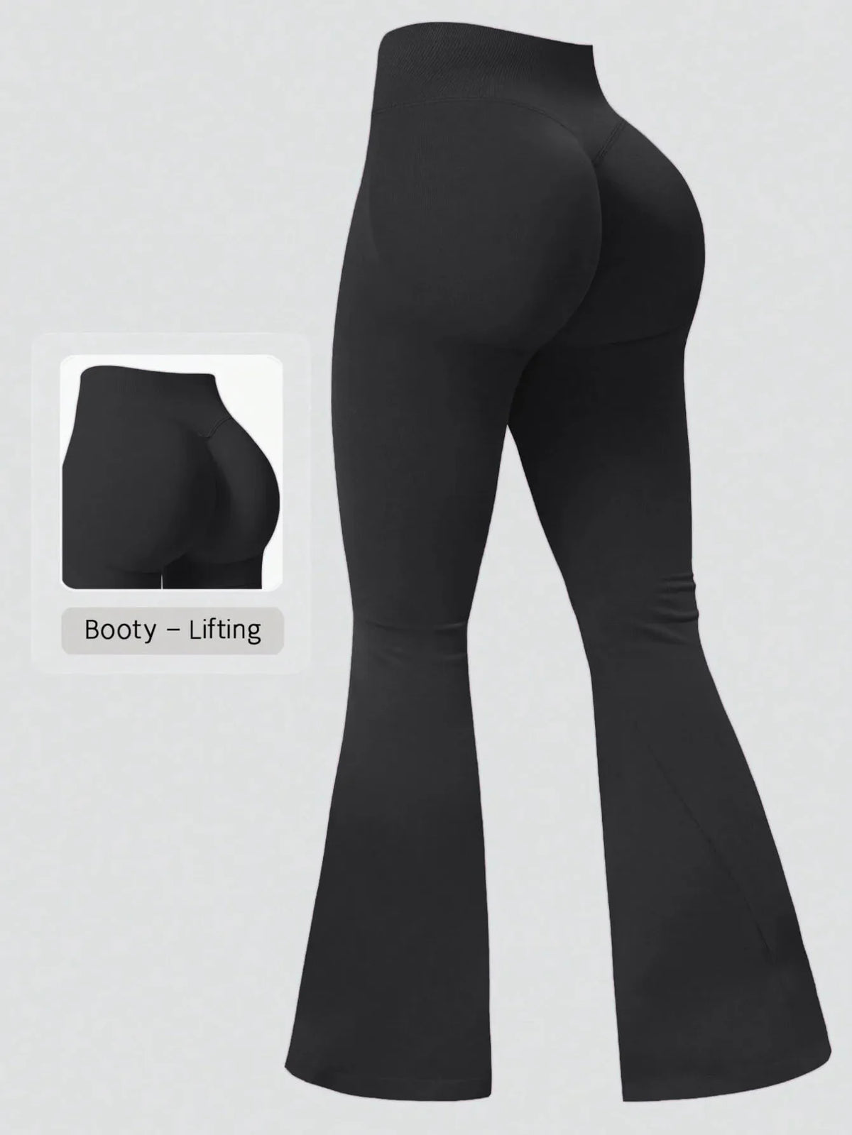 Women Seamless Flared Leggings Quick Dry Breathable Butt Lifting Flare Yoga Pants Gym Fitness Pilates Workout Sports Trous
